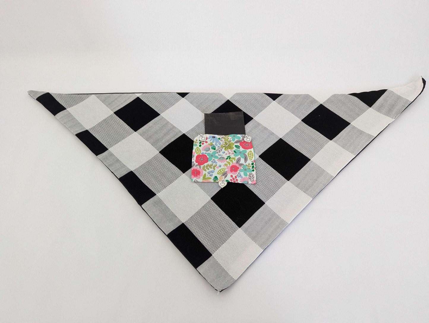 Dog Bandanas M/L - Black & White Checkered Pattern - Bandanas by Fenja
